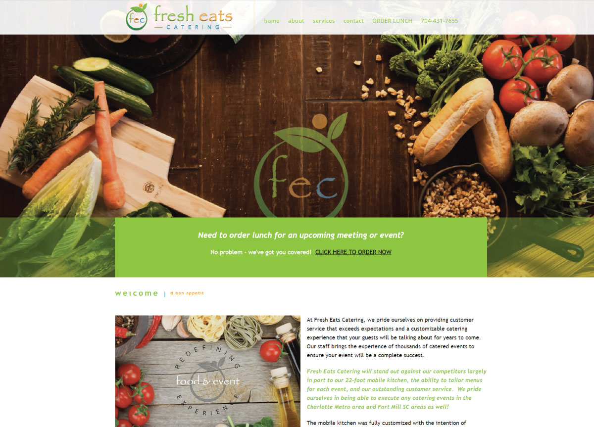 Fresh Eats Catering | The Brand Affect Website Portfolio